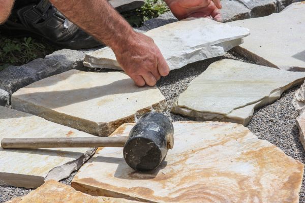 Stone Sidewalk Installation in Auburn